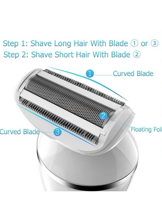EETU Electric Razor For Women,Portable Waterproof Ladies Electric Shaver Wet And Dry,Painless 3 in 1 Shaver With USB Recharge For Bikini Area Legs Underarms Electric Razor,White - Image 2